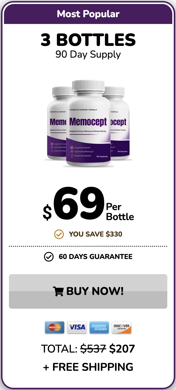 Memocept Buy Three Bottles